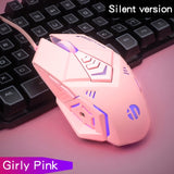 Wired USB Gaming Mouse Pink Mute RGB Gamer 7 Buttons Mice Optical Office Computer Mouse For Desktop Laptop Ergonomic Game Mouse
