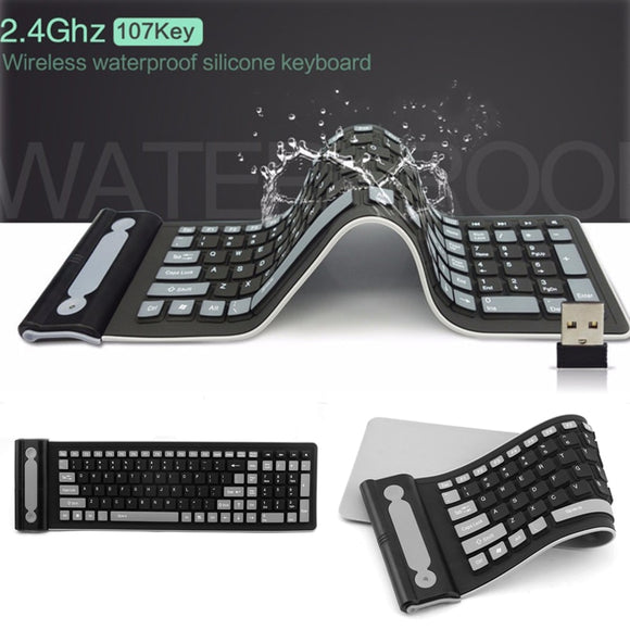 Foldable Silicone Waterproof Wireless Keyboard