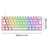 T60 Mechanical USB Gaming Blue Switch 62 Keys Keyboard