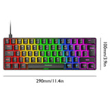T60 Mechanical USB Gaming Blue Switch 62 Keys Keyboard