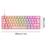 T60 Mechanical USB Gaming Blue Switch 62 Keys Keyboard